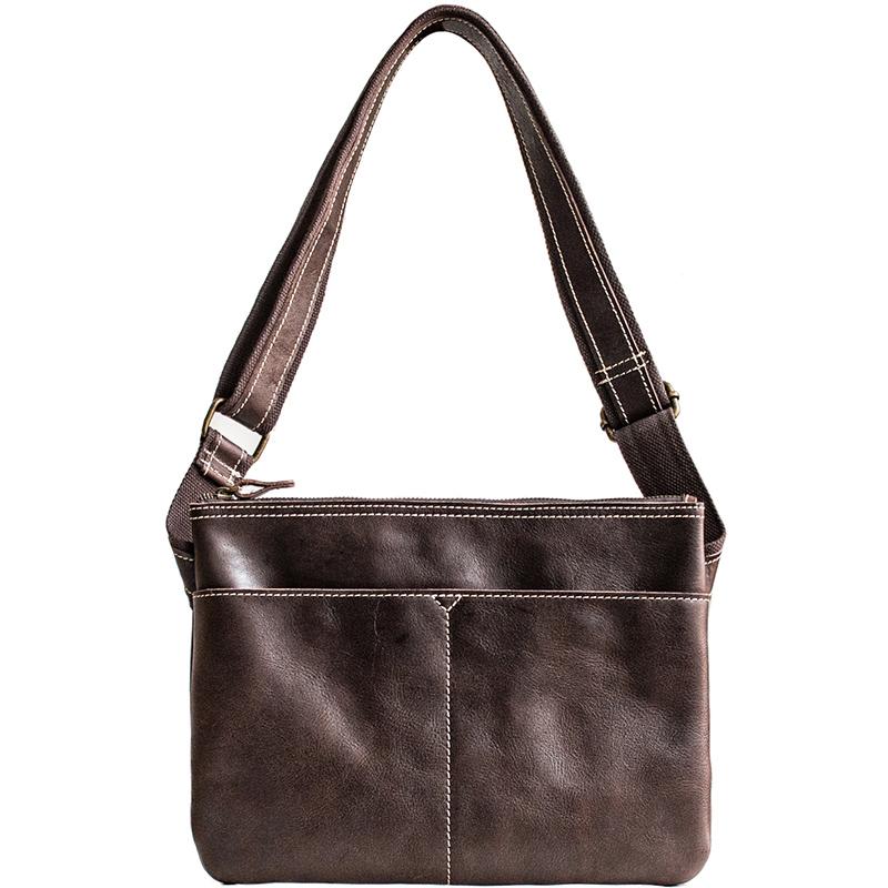 Genuine Leather Mens Cool Small Messenger Bag iPad Bag Chest Bag Bike Bag Cycling Bag for men - imessengerbags