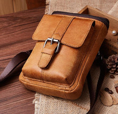 Leather Belt Pouch Mens Small Cases Waist Bag Hip Pack Belt Bag Fanny Pack Bumbag for Men - imessengerbags