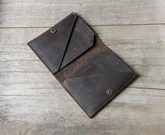 Handmade Leather Mens Cool Slim Leather Wallet Men Small Wallets Bifold for Men - imessengerbags