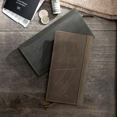 Handmade Leather Mens Clutch Wallet Cool Leather Wallet Long Phone Wallets for Men - imessengerbags