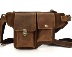 TRENDY LEATHER MENS FANNY PACK FOR MEN BUMBAG Vintage WAIST BAG for Men