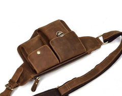 TRENDY LEATHER MENS FANNY PACK FOR MEN BUMBAG Vintage WAIST BAG for Men