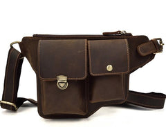 TRENDY LEATHER MENS FANNY PACK FOR MEN BUMBAG Vintage WAIST BAG for Men