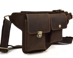 TRENDY LEATHER MENS FANNY PACK FOR MEN BUMBAG Vintage WAIST BAG for Men