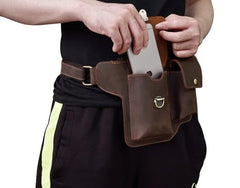 TRENDY LEATHER MENS FANNY PACK FOR MEN BUMBAG Vintage WAIST BAG for Men