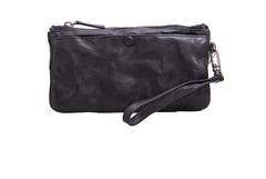 Cool Tan Leather Mens Long Wallet Clutch Wallet Black Wristlet Long Wallet Phone Wallet For Men - imessengerbags