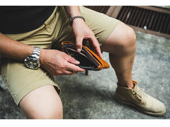 Cool Tan Leather Mens Long Wallet Clutch Wallet Black Wristlet Long Wallet Phone Wallet For Men - imessengerbags
