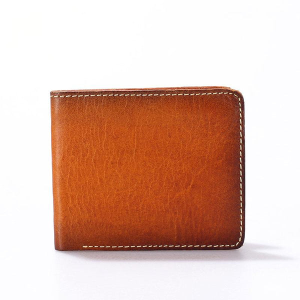 Vintage Leather Men Slim Small Wallet Bifold Small Wallet for Men - imessengerbags