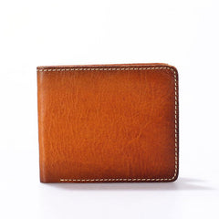 Vintage Leather Men Slim Small Wallet Bifold Small Wallet for Men - imessengerbags