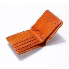 Vintage Leather Men Slim Small Wallet Bifold Small Wallet for Men - imessengerbags