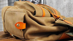 Tan Cool Mens Leather Backpack Travel Backpack Leather Hiking Backpack for Men - imessengerbags
