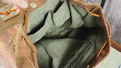 Tan Cool Mens Leather Backpack Travel Backpack Leather Hiking Backpack for Men - imessengerbags