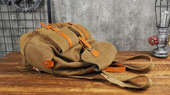 Tan Cool Mens Leather Backpack Travel Backpack Leather Hiking Backpack for Men - imessengerbags