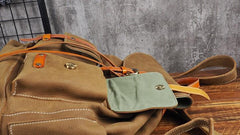 Tan Cool Mens Leather Backpack Travel Backpack Leather Hiking Backpack for Men - imessengerbags
