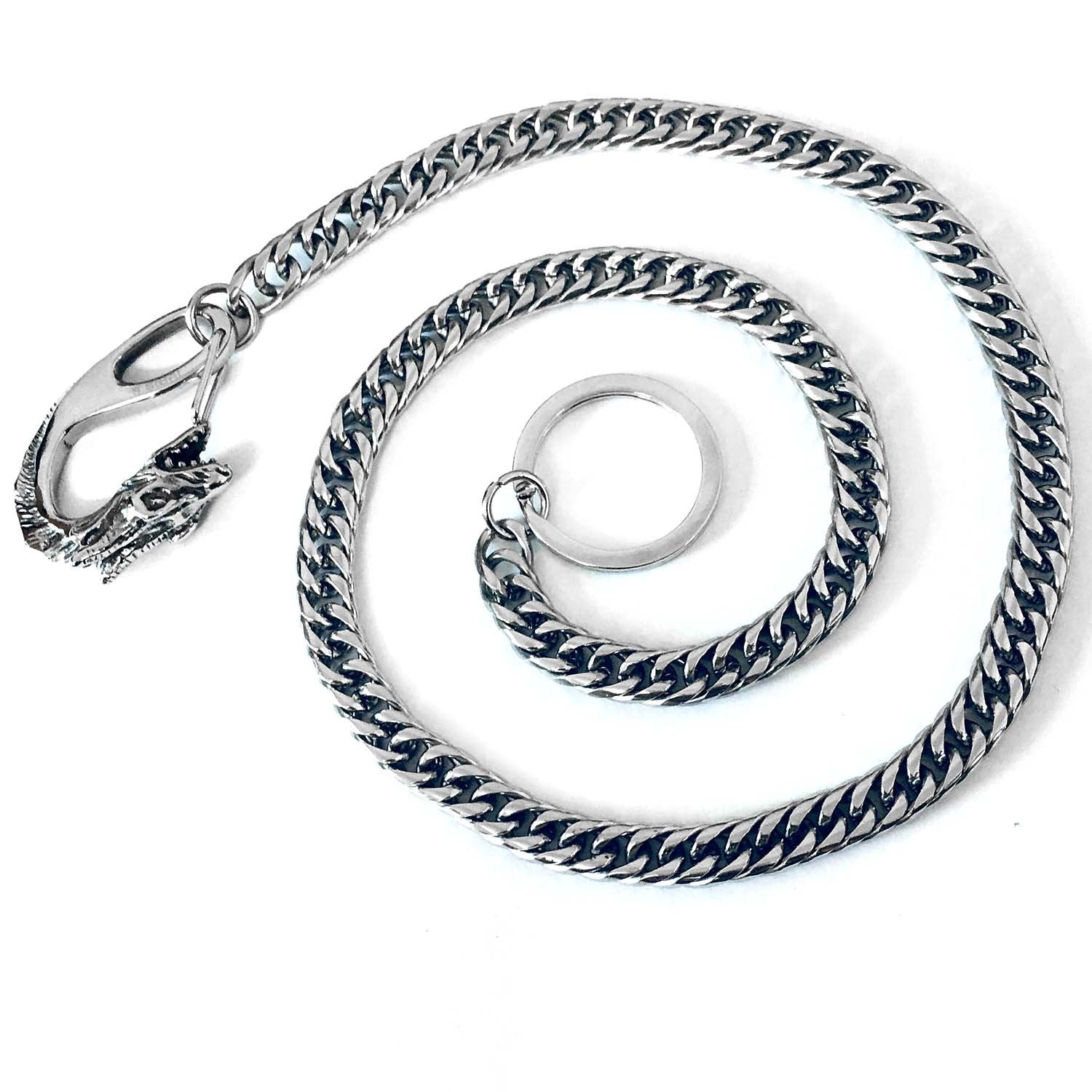 Badass Dragon Mens STAINLESS STEEL Wallet Chain Pants Chain Key Chain For Men - imessengerbags