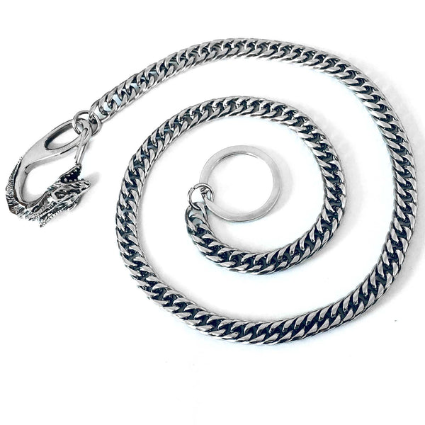 Badass Dragon Mens STAINLESS STEEL Wallet Chain Pants Chain Key Chain For Men - imessengerbags