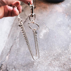 Trendy Silver Double Womens Mens Pants Chain Long Jeans Chain Jean Chain Wallet CHain For Men - imessengerbags
