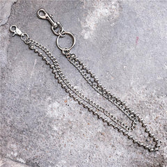 Trendy Silver Double Womens Mens Pants Chain Long Jeans Chain Jean Chain Wallet CHain For Men - imessengerbags