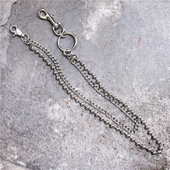 Trendy Silver Double Womens Mens Pants Chain Long Jeans Chain Jean Chain Wallet CHain For Men