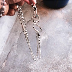Trendy Silver Double Womens Mens Pants Chain Long Jeans Chain Jean Chain Wallet CHain For Men - imessengerbags