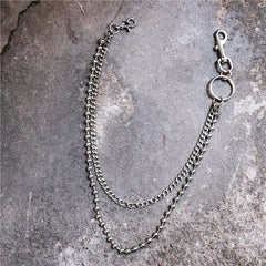 Trendy Silver Double Womens Mens Pants Chain Long Jeans Chain Jean Chain Wallet CHain For Men - imessengerbags