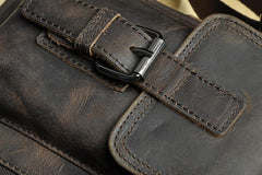 Fashion Brown Leather Mens Small Vertical Side Bag Messenger Bag Tablet Bag For Men - imessengerbags