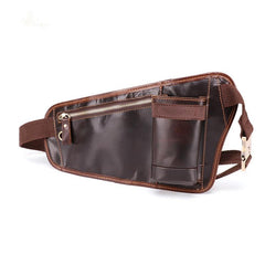 Vintage Cool Brown Leather Men's Chest Bag Sling Bag One Shoulder Backpack For Men - imessengerbags
