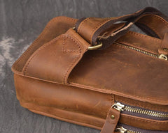 Vintage Brown Leather Men's Chest Bag One Shoulder Backpack Sling Bag For Men - imessengerbags