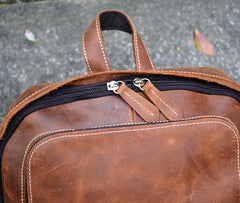 Vintage Leather Men's 13inch Computer Backpack Travel Backpack For Men - imessengerbags