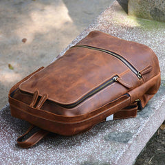 Vintage Leather Men's 13inch Computer Backpack Travel Backpack For Men - imessengerbags