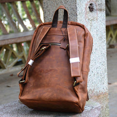 Vintage Leather Men's 13inch Computer Backpack Travel Backpack For Men - imessengerbags