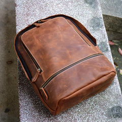 Vintage Leather Men's 13inch Computer Backpack Travel Backpack For Men - imessengerbags