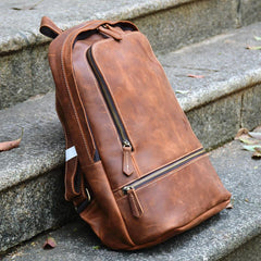 Vintage Leather Men's 13inch Computer Backpack Travel Backpack For Men - imessengerbags