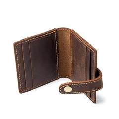 VINTAGE BROWN LEATHER MEN'S FRONT POCKET WALLETs Dark Brown SLIM CARD billfold WALLET SMALL WALLET FOR MEN - imessengerbags