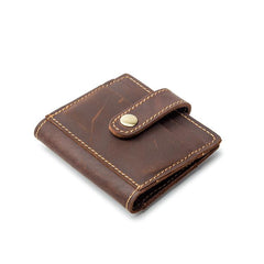 VINTAGE BROWN LEATHER MEN'S FRONT POCKET WALLETs Dark Brown SLIM CARD billfold WALLET SMALL WALLET FOR MEN - imessengerbags