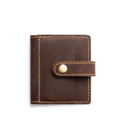 VINTAGE BROWN LEATHER MEN'S FRONT POCKET WALLETs Dark Brown SLIM CARD billfold WALLET SMALL WALLET FOR MEN - imessengerbags