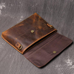 Vintage Black LEATHER MENS Ipad Courier Bag SIDE BAG Casual Brown MESSENGER BAG FOR MEN