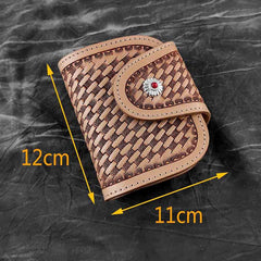 Vintage Handmade Beige Leather Men's billfold Wallet Bifold Biker Chain Wallet For Men - imessengerbags