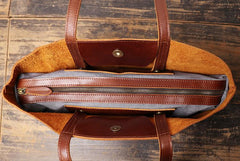 Vintage Mens Womens Leather Large Brown Tote Handbag Shoulder Tote Purse Tote Messenger Bag For Men - imessengerbags