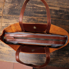 Vintage Mens Womens Leather Large Brown Tote Handbag Shoulder Tote Purse Tote Messenger Bag For Men - imessengerbags