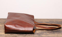 Vintage Mens Womens Leather Large Brown Tote Handbag Shoulder Tote Purse Tote Messenger Bag For Men - imessengerbags
