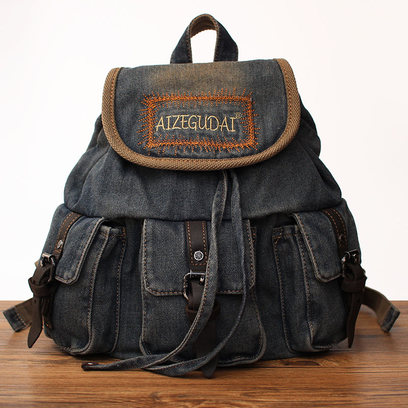 Small jean backpack best sale