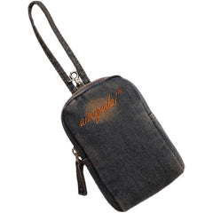 Vintage Womens Black Denim Mini Pouch with Wristlet Denim Small Phone Purse for Women