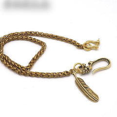 Cool Brass Skull 18'' Biker Wallet Chain Pants Chain Key Chain For Men - imessengerbags
