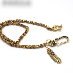 Cool Brass Skull 18'' Biker Wallet Chain Pants Chain Key Chain For Men