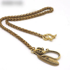 Cool Brass Skull 18'' Biker Wallet Chain Pants Chain Key Chain For Men - imessengerbags
