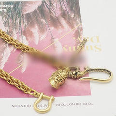Cool Brass 18‘’ Biker Wallet Chain Skull Key Chain Wallet Chain Pants Chain For Men - imessengerbags