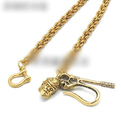 Cool Brass 18‘’ Biker Wallet Chain Skull Key Chain Wallet Chain Pants Chain For Men - imessengerbags