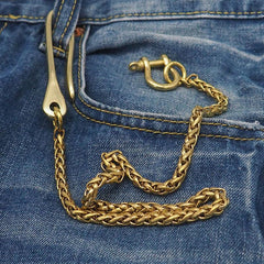 Badass Brass Gold 18'' Biker Wallet Chain Key Chain Wallet Chain Pants Chain For Men - imessengerbags