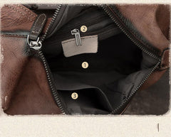 Vintage Brown LEATHER MENS One Shoulder Backpack Fashion Chest Bag Retro Brown Sling Bag For Men - imessengerbags